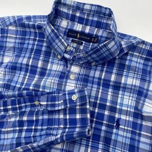 Polo Ralph Lauren Classic Fit Blue Plaid Oxford Button Down L/S Shirt XLarge LNC